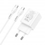 Сетевое зарядное устройство Home Charger N28 Founder PD20W+QC3.0 (Type-C to Type-C)(EU), White