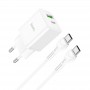 Сетевое зарядное устройство Home Charger N28 Founder PD20W+QC3.0 (Type-C to Type-C)(EU), White