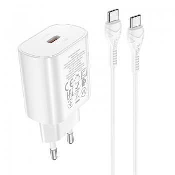 Сетевое зарядное устройство Home Charger N22 Jetta PD25W (Type-C to iP)(EU), White