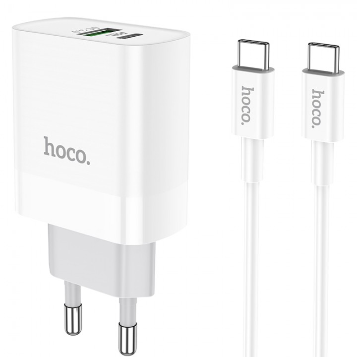 Мережевий зарядний пристрій Home Charger C80A Rapido PD20W+QC3.0 (Type-C TO Type-C)(EU), White