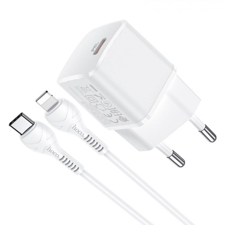 Сетевое зарядное устройство Home Charger N10 Starter single port PD20W (Type-C to iP), White