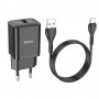 Мережевий зарядний пристрій Home Charger N26 Maxim single port QC3.0 (Type-C)(EU), Black