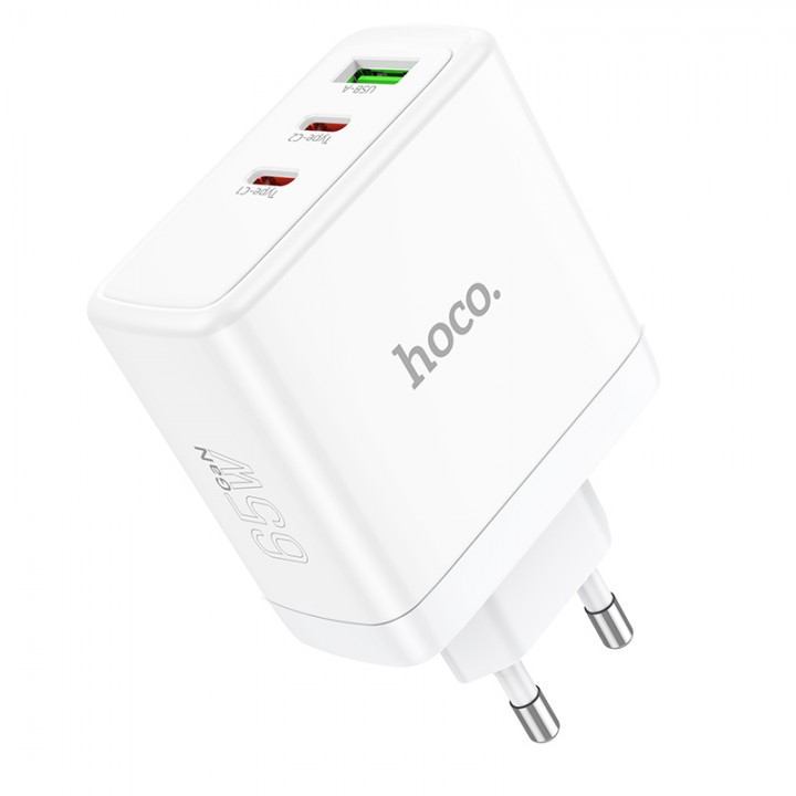 Мережевий зарядний пристрій N30 Glory PD65W three-port(2C1A) fast charger(EU), White