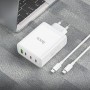 Мережевий зарядний пристрій N31 Leader PD100W four-port(3C1A) fast charger set(Type-C to Type-C)(EU), White