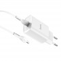 Мережевий зарядний пристрій N14 Smart Charging single port PD20W (Type-C to iP)(EU), White