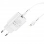 Мережевий зарядний пристрій N14 Smart Charging single port PD20W (Type-C to iP)(EU), White