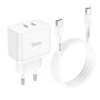 Сетевое зарядное устройство Home Charger N29 Triumph PD35W dual port(2C) (Type-C to Type-C)(EU), White