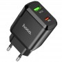 Мережевий зарядний пристрій N5 Favor dual port PD20W+QC3.0 charger(EU), Black