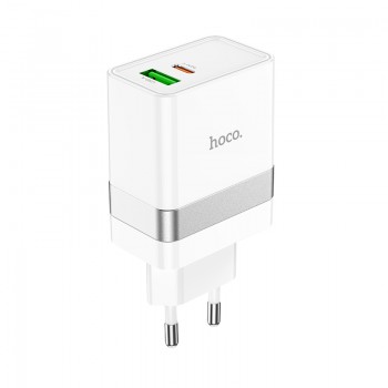 Сетевое зарядное устройство Home Charger N21 Topspeed PD30W+QC3.0 charger(EU), White
