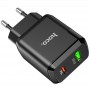 Мережевий зарядний пристрій N5 Favor dual port PD20W+QC3.0 charger(EU), Black