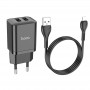 Сетевое зарядное устройство Home Charger N25 Maker dual port (iP)(EU), Black