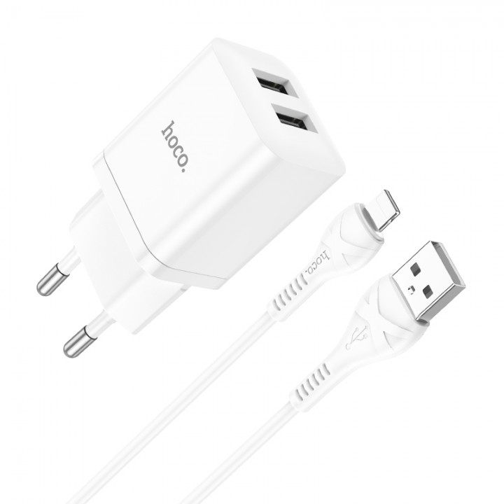 Сетевое зарядное устройство Home Charger N25 Maker dual port (iP)(EU), White