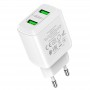 Мережевий зарядний пристрій N6 Charmer dual port QC3.0 charger(EU), White