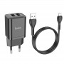 Сетевое зарядное устройство Home Charger N25 Maker dual port (Micro)(EU), Black