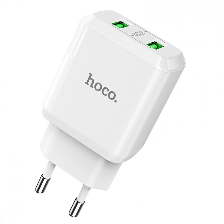 Сетевое зарядное устройство Home Charger N6 Charmer dual port QC3.0 charger(EU), White