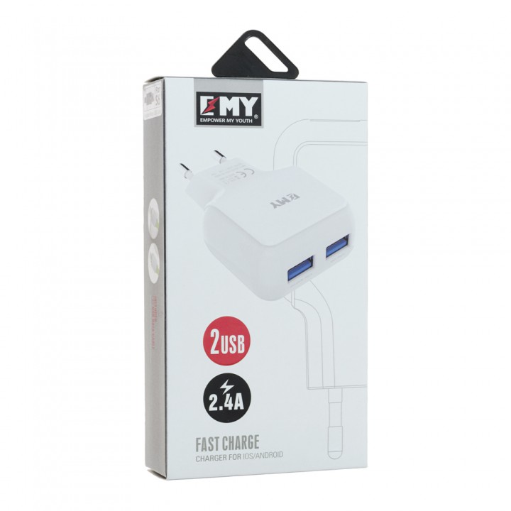 Мережевий зарядний пристрій EMY MY-220 micro-USB, Black