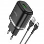 Мережевий зарядний пристрій N3 Special single port QC3.0 charger set(Type-C)(EU), Black