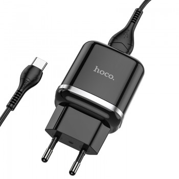 Сетевое зарядное устройство Home Charger N3 Special single port QC3.0 charger set(Type-C)(EU), Black