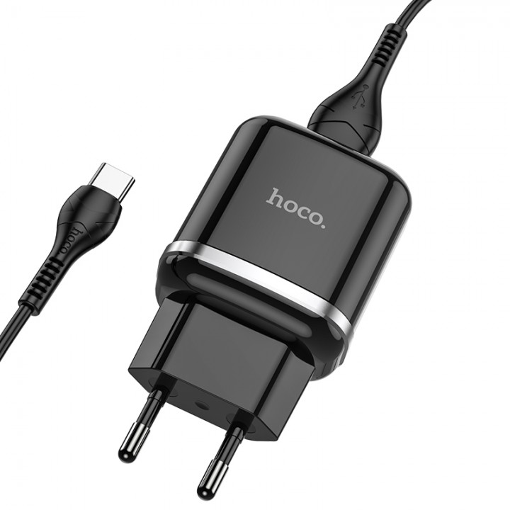 Мережевий зарядний пристрій N3 Special single port QC3.0 charger set(Type-C)(EU), Black