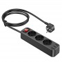 Мережевий зарядний пристрій NS2 3-position extension cord socket(including 3*USB output)(EU/GER), Black
