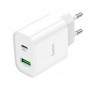 Сетевое зарядное устройство Home Charger C80A Plus Rapido PD20W+QC3.0 charger(EU), White