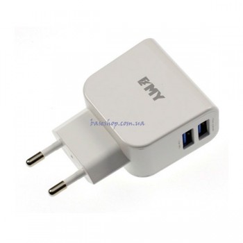 Сетевое зарядное устройство Emy MY-256 с кабелем Micro USB